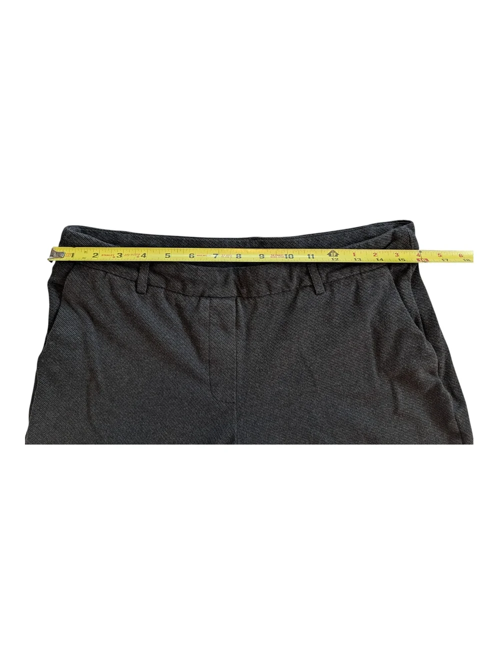 Dalia Charcoal Black Textured Pull-on Pointe Dress Pant